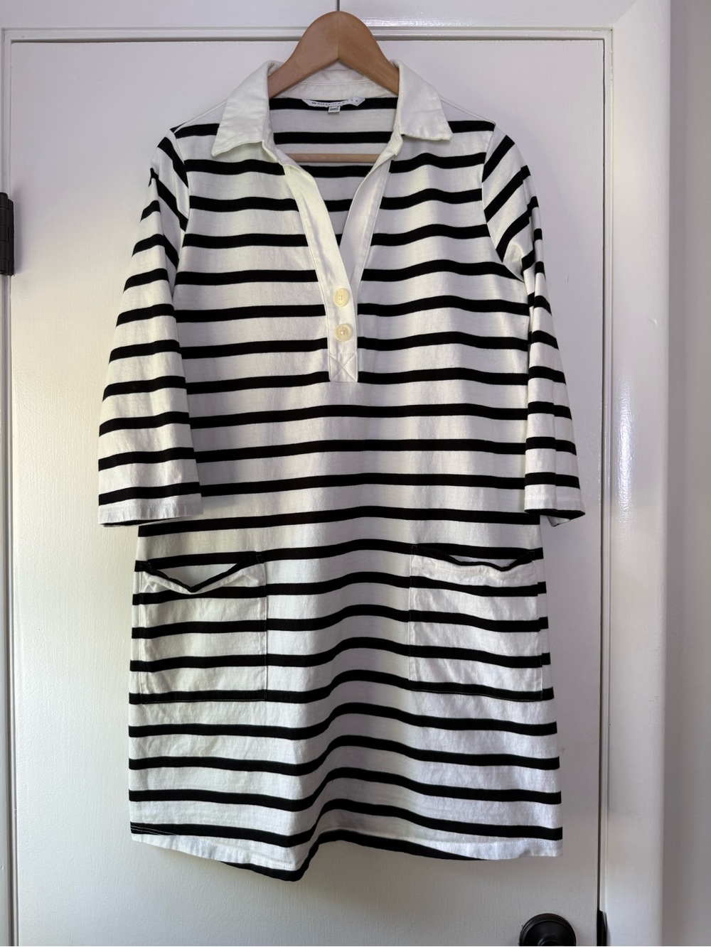 The Nines by Hatch Maternity Striped Polo Dress Preppy Clean Girl Minimalist